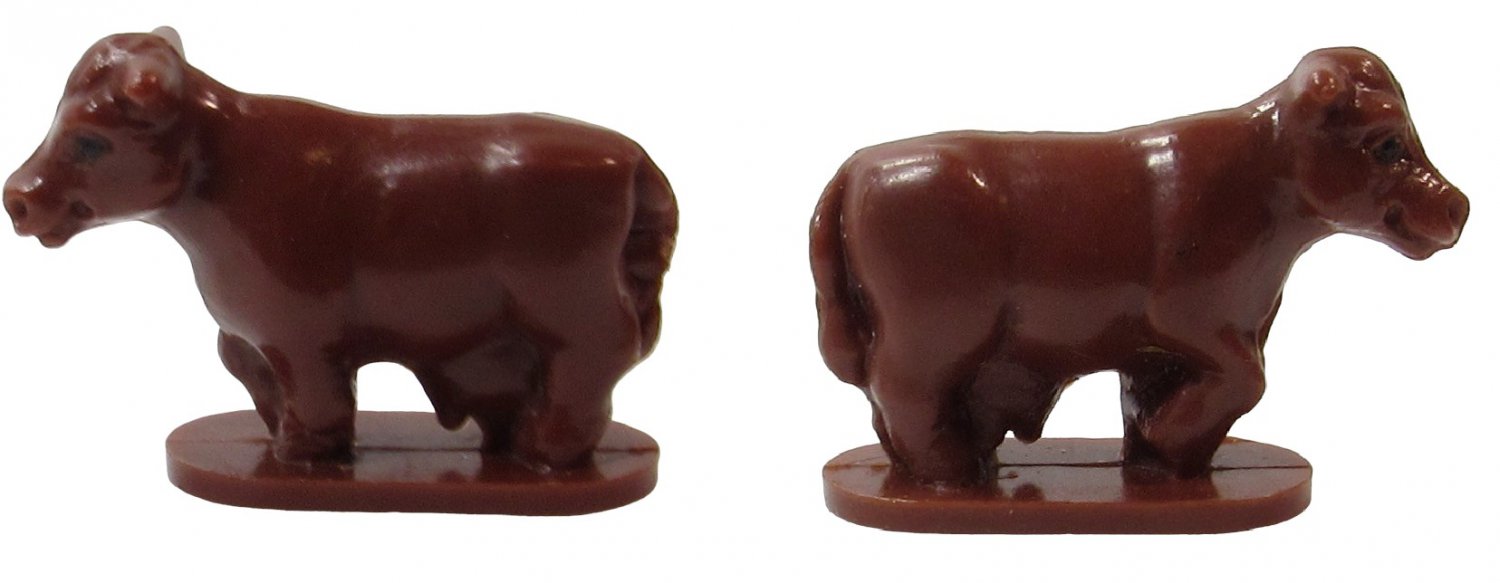 Polly Pocket Doll 1991 Dream World Animals - Brown Cow Brown Forelock Bluebird (50037)