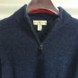Fairway and Greene Golf  Indigo Wool/Polyamide 1/4 Zip Boucle Sweater Size L