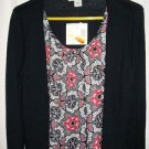 SAG HARBOR BLOUSE TOP MEDIUM NAVY/RED MISSY CHAIN REACTION NEW WITH TAGS