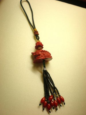 NEW 100% NATURAL RED CORAL FORTUNE TOAD CHARM
