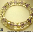 NEW 100% NATURAL AUTHENTIC GEMSTONE - AMETRINE BRACELET