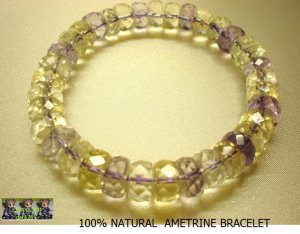 NEW 100% NATURAL AUTHENTIC GEMSTONE - AMETRINE BRACELET