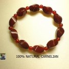 NEW 100% NATURAL REAL CARNELIAN BRACELET, BRING GOOD ENERGY & PASSION