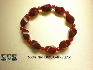 NEW 100% NATURAL REAL CARNELIAN BRACELET, BRING GOOD ENERGY & PASSION