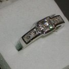 Sterling 7 Stone Genuine Briolite Engagement Ring