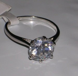 925 Sterling Silver Genuine Briolite Round Cut 7mm Wedding Ring