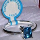 1.64ctww Emerald Cut Genuine Blue Topaz Ring