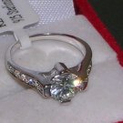 Sterling 1.42ctww Round Cut Genuine Briolite Engagement Ring Sz 5 6 7 8 9