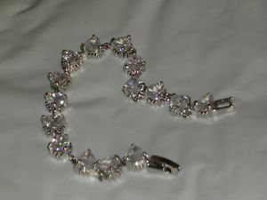 15 Stone Heart Cut Genuine Briolite Ladies Bracelet 7"