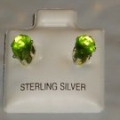 Sterling SIlver Peridot 1.12ctw Pear Cut Stud Earrings