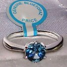Sterling silver Genuine Blue Topaz Ring Sizes 5 6 7 8 9