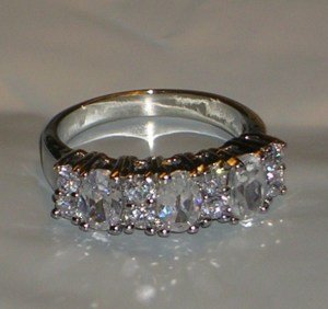 11 Stone Oval Cut Genuine Briolite Anniversary Ring Sz7