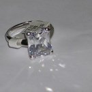 Sterling 12mmEmerald Cut Genuine Briolite Dinner Ring Available Sz 5 6 7 8 9 10