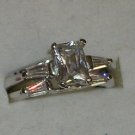 Emerald Cut 2 Piece Genuine Briolite Wedding Ring Set