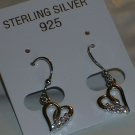 Sterling Silver Genuine Heart Cut Genuine White Sapphire Dangle Earrings