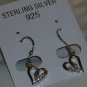 Sterling Silver Genuine Heart Cut Genuine White Sapphire Dangle Earrings