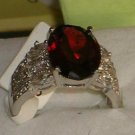 Oval Cut 4ctw Red Garnet Topaz Ring Sizes 5 6 7 8 9 10