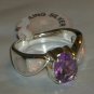 Sterling Silver Genuine Amethyst & White Opal Sterling Ring Sizes 5 6 7 8 9