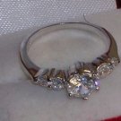 Genuine Briolite Engagement Ring 5 Stone Sterling Sz 8