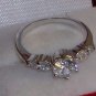 Genuine Briolite Engagement Ring 5 Stone Sterling Sz 8