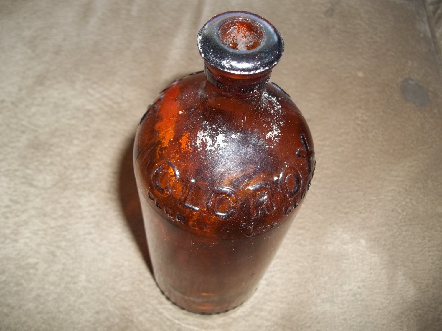 Antique 1930's Amber CorkTop CLOROX Bottle