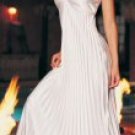Long Pleated Satin Gown