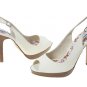 Delicious Ivory Patent Sling Back Dress Heels "6.5"