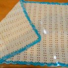 901: Turquoise & White Bathmat