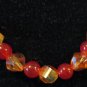 Ruby Red and Amber Necklace