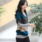 Batwing Wide Stripes Outerwear Knitted Sweater Stylish Womens Sweaters Jumpers