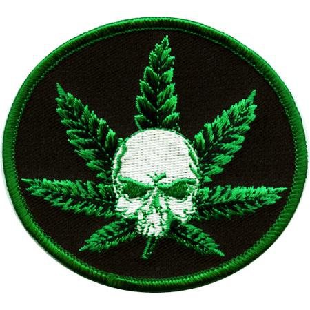 Skull Pot Leaf Patch