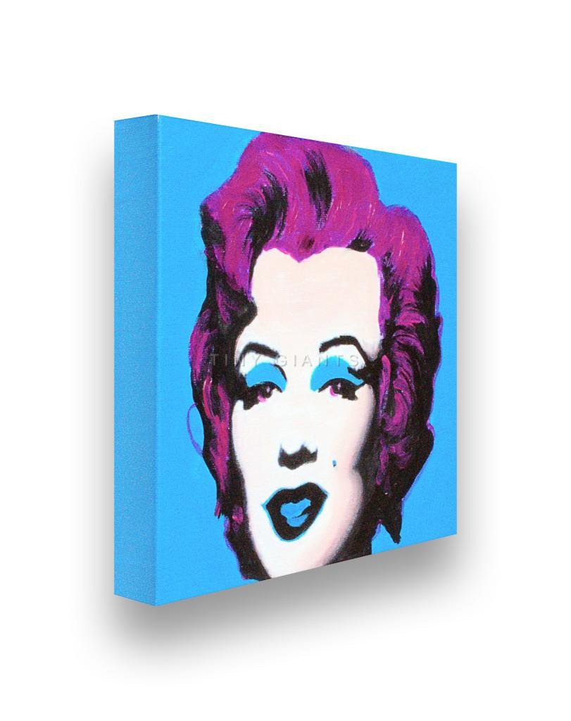 Andy Warhol, Marilyn Monroe Stretch Canves Art Print & Painted 9x8 Blue 