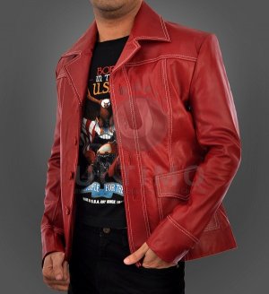 Fight Club Red Genuine Leather Jacket
