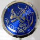 Double Compact Cosmetic Mirror - Butterfly- Blue