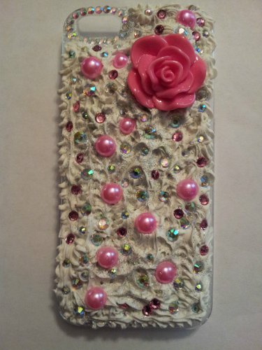 Case Handmade Iphone 5 Bling Cover Deco Sugar Rose