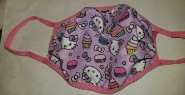 Face MASK- Fabric Cloth  Reusable Washable kids mask Hello Kitty