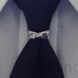 NECK TIE SET RING CLASP CLIP CHARM SADDLE SEAT PATRIOT LAPEL SWAROVSKI TIE BLING
