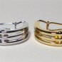 Combo tie ring  charm pendant clip tack bling saddle seat TWO set gold white K
