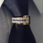 MENS NECK TIE SET RING CLASP CLIP CHARM 24K SAPPHIRE TIE BLING WEDDING GROOM NEW