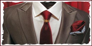MENS NECK TIE RING CLASP CHARM TACK PIN SUIT EURO BOSS CITRINE BIRTHSTONE GIFT