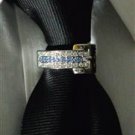 NECK TIE RING CLASP CLIP CHARM TACK SUIT TOPAZ DECEMBER BIRTHSTONE AUTHENTIC