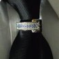 NECK TIE RING CLASP CLIP CHARM TACK SUIT TOPAZ DECEMBER BIRTHSTONE AUTHENTIC