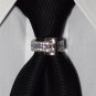 NECK TIE RING CLASP CLIP CHARM TACK SUIT TOPAZ DECEMBER BIRTHSTONE AUTHENTIC