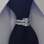 MENS NECK TIE RING EMERALD SADDLE SEAT TACK CLASP CLIP CHARM TACK PIN SUIT