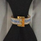 NECK TIE 24K RING CLASP CLIP CHARM TACK SUIT TOPAZ DECEMBER BIRTHSTONE AUTHENTIC