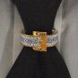 NECK TIE 24K RING CLASP CLIP CHARM TACK SUIT TOPAZ DECEMBER BIRTHSTONE AUTHENTIC