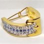 NECK TIE 24K RING CLASP CLIP CHARM TACK SUIT TOPAZ DECEMBER BIRTHSTONE AUTHENTIC