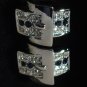 Unique Tie Bling Novelty Suit Cufflinks cubic zirconia Sapphire Belt Buckle New
