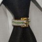MENS NECK TIE 24K RING PERIDOT SADDLE SEAT TACK CLASP CLIP CHARM TACK PIN SUIT