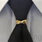 MENS NECK TIE SET RING CLASP CLIP CHARM 24K SADDLE SEAT TIE BLING AUTHENTIC NEW